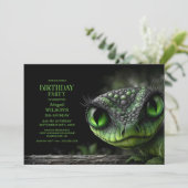 Invitation Fête d'anniversaire Serpent Vert (Debout devant)