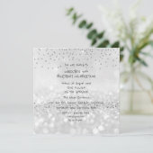 Invitation Fête d'anniversaire Silver Parties scintillant gri (Debout devant)