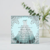 Invitation Fête d'anniversaire Silver Teal Blue pour une Swee (Debout devant)