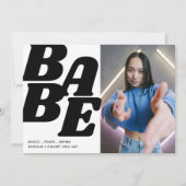 Invitation Fête d'anniversaire simple bébé adolescente fille (Devant)