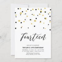 Fête d'anniversaire simple Black & Gold 14 ans