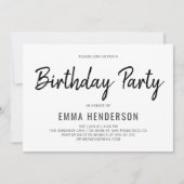 Invitation Fête d'anniversaire simple et moderne (Devant)