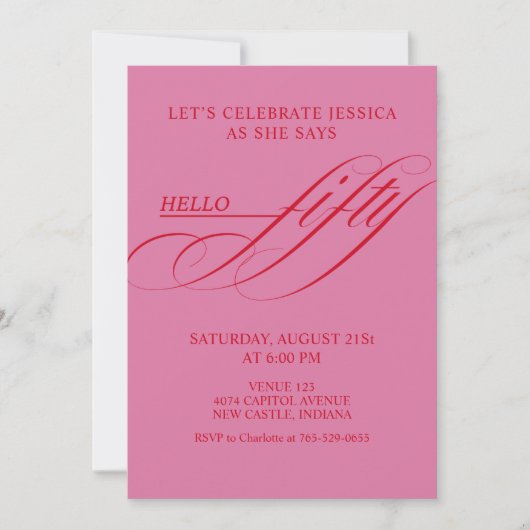 Invitation Fête d'anniversaire Simple Moderne Calligraphie Ci (Devant)