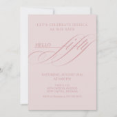 Invitation Fête d'anniversaire Simple Moderne Calligraphie Ci (Devant)
