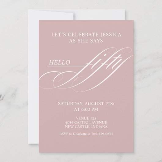 Invitation Fête d'anniversaire Simple Moderne Calligraphie Ci (Devant)