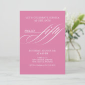 Invitation Fête d'anniversaire Simple Moderne Calligraphie Ci (Debout devant)