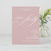 Invitation Fête d'anniversaire Simple Moderne Calligraphie Qu (Debout devant)