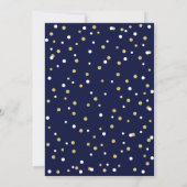 Invitation Fête d'anniversaire simple Navy & Or Fifty 50 ans (Dos)