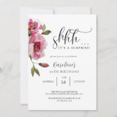 Invitation Fête d'anniversaire simple surprise florale (Devant)