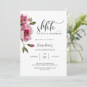 Invitation Fête d'anniversaire simple surprise florale (Debout devant)