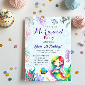 Invitation Fête d'anniversaire sirène