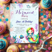 Invitation Fête d'anniversaire sirène
