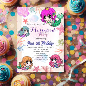 Invitation Fête d'anniversaire sirène