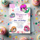 Invitation Fête d'anniversaire sirène