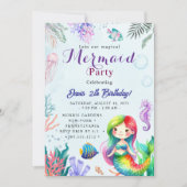 Invitation Fête d'anniversaire sirène (Devant)