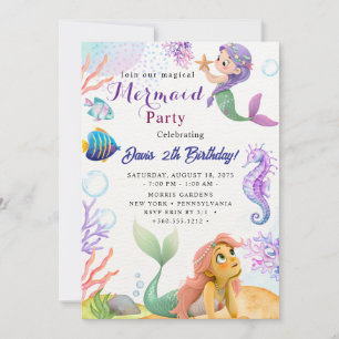 Invitation Fête d'anniversaire sirène