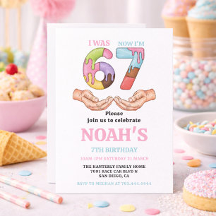 Invitation Fête d'anniversaire "Six Sept" pour enfants - 7 an