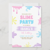 Invitation Fête d'anniversaire Slime (Devant)