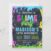 Invitation Fête d'anniversaire Slime Editable (Devant)