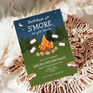Invitation Fête d'anniversaire S'mores S'mores Anniversaire d