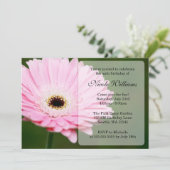 Invitation Fête d'anniversaire Soft Pink Gerbera Daisy (Debout devant)
