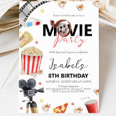 Invitation Fête d'anniversaire soirée cinéma