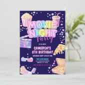 Invitation Fête d'anniversaire soirée cinéma (Debout devant)