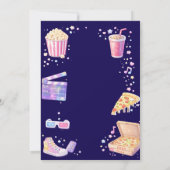 Invitation Fête d'anniversaire soirée cinéma (Dos)