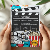 Invitation Fête d'anniversaire soirée cinéma pour garçons