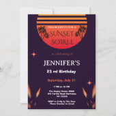 Invitation Fête d'anniversaire Soirée Couchée Tropical Beach (Devant)