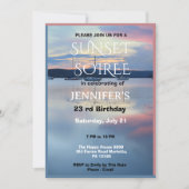 Invitation Fête d'anniversaire Soirée de coucher de soleil (Devant)