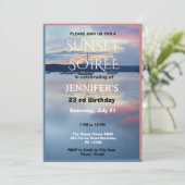 Invitation Fête d'anniversaire Soirée de coucher de soleil (Debout devant)