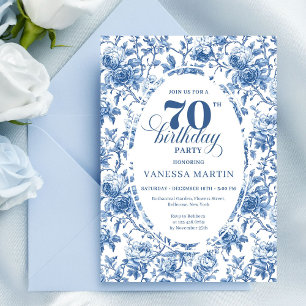 Invitation Fête d'anniversaire soixante-dix ans élégantes ros