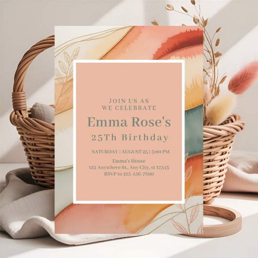 Invitation Fête d'anniversaire sophistiquée