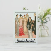 Invitation Fête d'anniversaire sophistiquée Art Déco vintage (Debout devant)