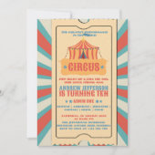 Invitation Fête d'anniversaire sous chapiteau de cirque  (Devant)