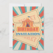 Invitation Fête d'anniversaire sous chapiteau de cirque  (Dos)
