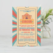 Invitation Fête d'anniversaire sous chapiteau de cirque  (Debout devant)