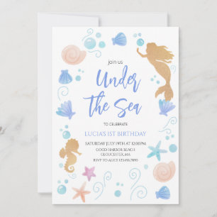 Invitation Fête d'anniversaire sous la mer