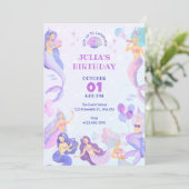 Invitation Fête d'anniversaire sous la mer (Debout devant)