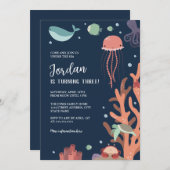 Invitation Fête d'anniversaire sous la mer (Devant / Derrière)