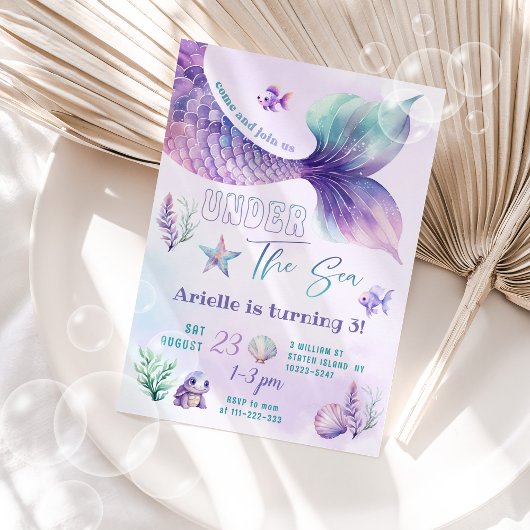 Invitation Fête d'anniversaire sous la mer