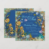 Invitation Fête d'anniversaire sous la mer (Devant / Derrière)