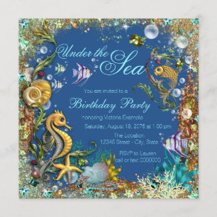 Invitation Fête d'anniversaire sous la mer