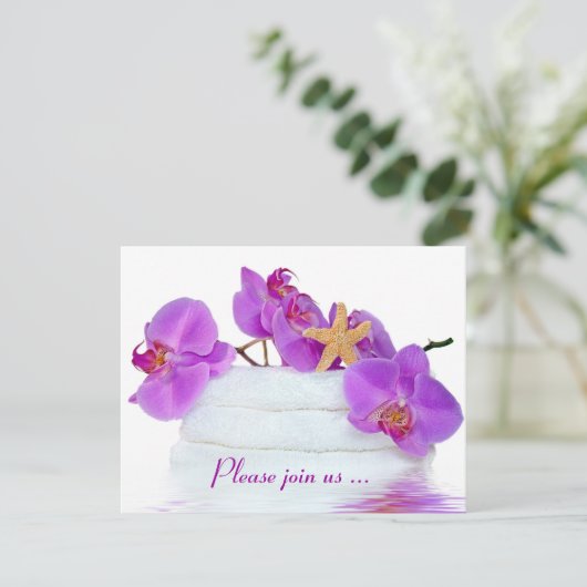 Invitation Fête d'anniversaire spa (Debout devant)