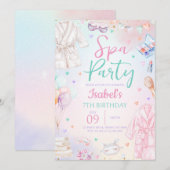 Invitation Fête d'anniversaire spa (Devant / Derrière)