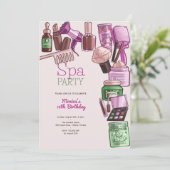 Invitation Fête d'anniversaire spa de beauté (Debout devant)