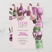 Invitation Fête d'anniversaire spa de beauté (Devant / Derrière)