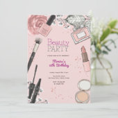 Invitation Fête d'anniversaire spa de beauté (Debout devant)