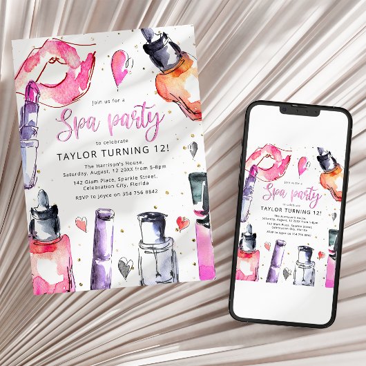 Invitation Fête d'anniversaire Spa Féminin